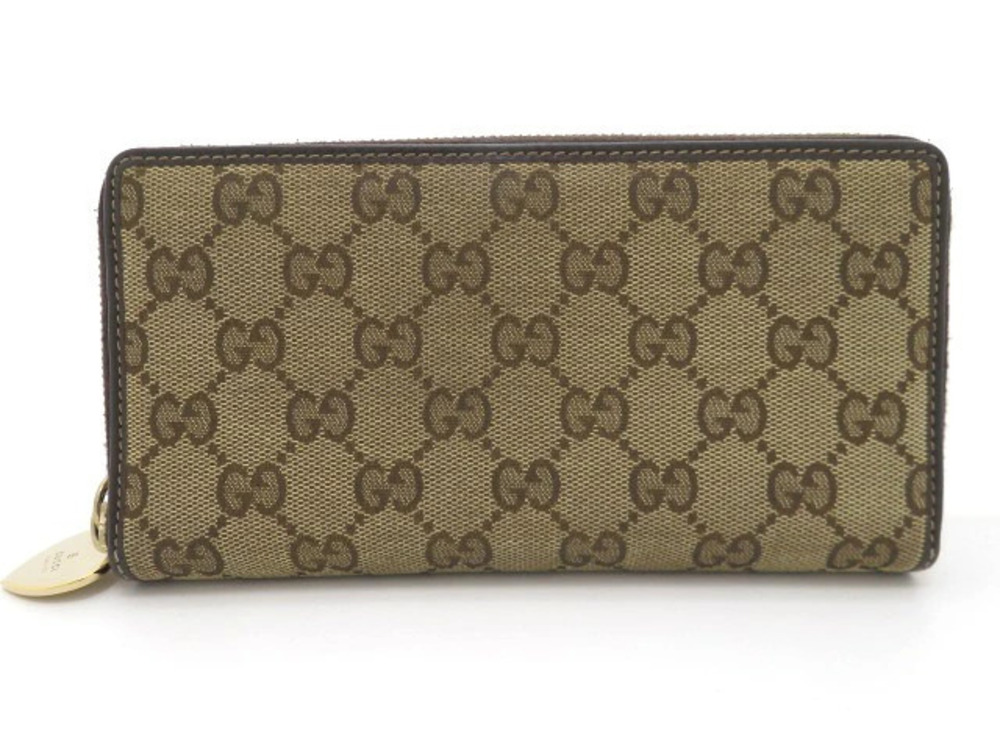 Gucci wallet round long Gucci Guccissima GG canvas leather Beige Cream brown